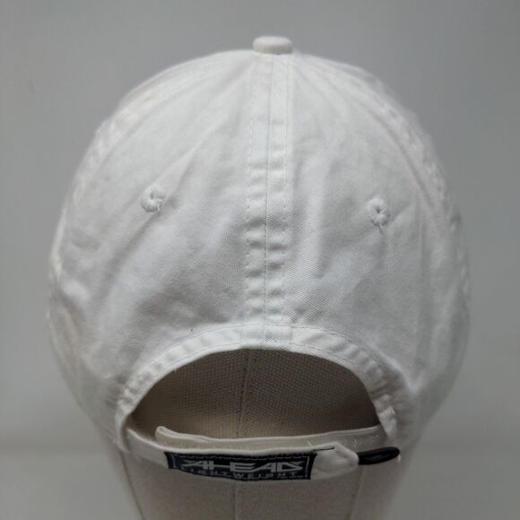 American Flag Bear Strapback Hat White Classic Cut Embroidered Ahead - Picture 6 of 10